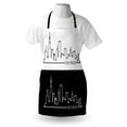 thumbnail image 3 of Chicago Skyline Apron Minimalist Style Urban Plan View City Chart Sketch American Abstract, Unisex Kitchen Bib Apron with Adjustable Neck for Cooking Baking Gardening, Black and White, by Ambesonne, 3 of 3