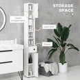 thumbnail image 4 of Barara King Bathroom Cabinet, Bathroom Storage Cabinet Organizer,71" Small Bathroom Storage Cabinet with Open Shelves, 2 Cabinets, Adjustable Shelves, White, 4 of 10