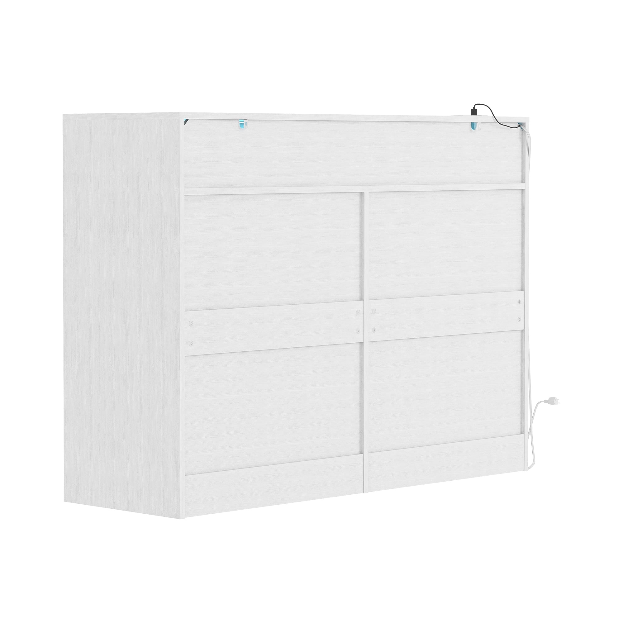 Finihen 6 Drawers Double Dresser with LED Lights and Charging Station, Modern Chest of Drawers, Clothes Storage Cabinet for Bedroom, Living Room, Hallway, White Finihen 6 Drawers Double Dresser with LED Lights and Charging Station, Modern Chest of Drawers, Clothes Storage Cabinet for Bedroom, Living Room, Hallway, White