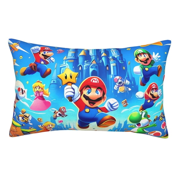 Saiise Mario Bb Printed Pillowcases with Envelope Closure, Gift for Women Men-14"x20" (Pillow not included)