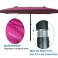 thumbnail image 3 of 15x9Ft Rectangular Double-Sided Patio Umbrella,Market Table Canopy Waterproof Twin Umbrella with Wind Vents,Garden Extra Large Umbrella with Crank Handle,for Garden Deck Backyard Pool Outside Deck, 3 of 6