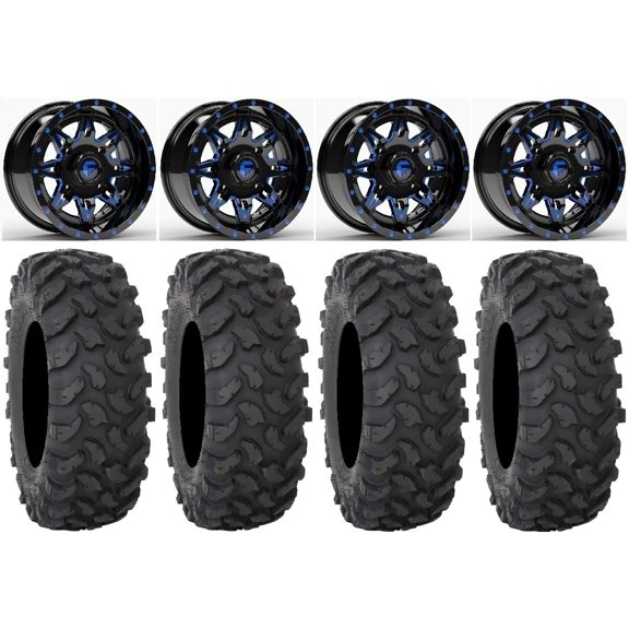 Fuel Lethal Blue 15" Wheels 35" XTR370 Tires Sportsman RZR Ranger