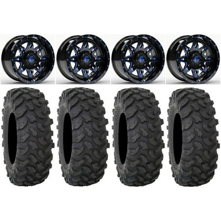 Fuel Lethal Blue 15 Wheels 30 XTR370 Tires Kawasaki Mule Pro FXT
