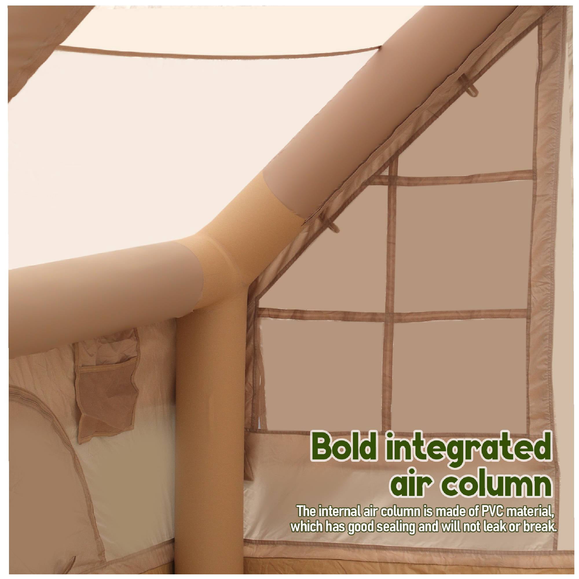 FRCOLOR Waterproof Inflatable Tent, Beige 420D Oxford Cloth for Outdoor Easy Setup and Enhanced Ventilation