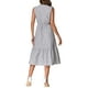 thumbnail image 3 of INSPIRE CHIC Vestido de Camisa Midi Sin Mangas con Botones y Pliegues de Rayas para Mujer, XL, Negro, 3 of 5