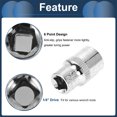 thumbnail image 5 of Unique Bargains Impact Socket 25mm for Car Motorcycle Dirtbike Repair Hardware Tool CR-V Silver Tone Durable 6 Point 10mm 1/4 Inch Drive, 5 of 7