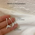 thumbnail image 5 of Pearl Mermaid Tail Dangle Stud Earrings for Women Girls 925 Sterling Silver Cubic Zirconia Shell Pearls Drop Ocean Fishtail Charms Dangling Dainty Cute Christmas Birthday Valentines Jewelry Gifts, 5 of 10