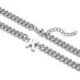 thumbnail image 3 of Silver Initial A-Z Cuban Link Chain Necklace for Men Women Letter Pendant Stainless Steel 6.5mm 18+2 Inches Jewelry Gift, 3 of 6