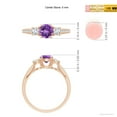 thumbnail image 4 of ANGARA Natural 0.45 Ct. Amethyst with Diamond Classic Ring in 14K Rose Gold for Women (Ring Size: 9.5), 4 of 9