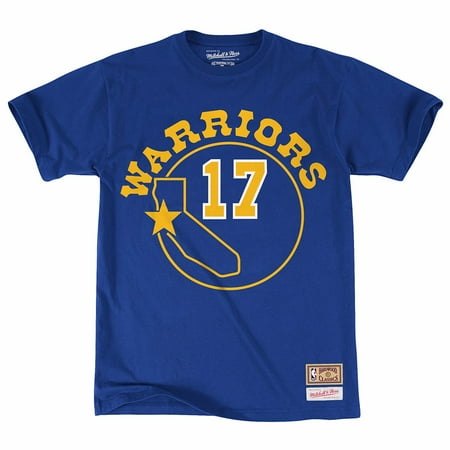 Hardwood Classics Vintage Tee - Chris Mullin Golden State Warriors NBA Mitchell & Ness Blue Hardwood Classics Player N&N Jersey T-Shirt For Men