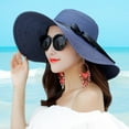thumbnail image 3 of Travelwant Womens Wide Brim Straw Hat Big Floppy Foldable Roll up Cap Beach Sun Hat UPF 50+, 3 of 7