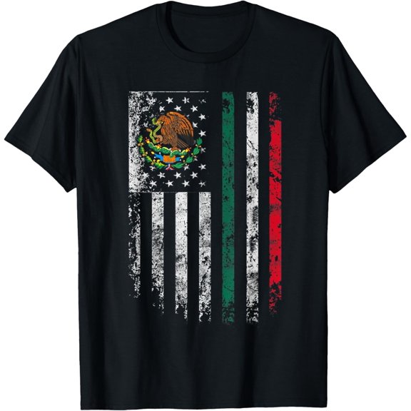 Mexico Flag Shirt Gift 4th Of July USA American Mexican Flag T-Shirt