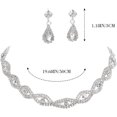 thumbnail image 4 of Bridal Necklace Set Prom Jewelry Sets Silver Crystal Jewelry Set Rhinestone Choker Necklaces and Earring Set for Women and Bride, 4 of 4