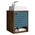 thumbnail image 5 of Liberty Wood Fltg. 18" Bathroom Vanity Sink & Shelf in Rustic Brown & Aqua Blue, 5 of 10