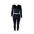 thumbnail image 4 of Seyurigaoka Seyurigaoka Women´s Clothing Set, Velvet Long Sleeve Zipper Hooded Sweater and Pants Two-piece Suit for Vacation Shopping Travelling, 4 of 5