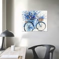 thumbnail image 4 of JEUXUS   Blue Bicycle Flower Painting Wall Art Watercolor Abstract Bike with Floral Bouquet Wildflowers Canvas Picture for Farmhouse Kitchen Living Room Bedroom Bathroom, 4 of 5