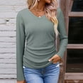thumbnail image 6 of Makaor Lightweight Long Sleeve Tops for Women V Neck Shirts Solid Color Pullover Tees Casual Outfits Clothes, 6 of 6