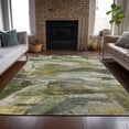 thumbnail image 6 of HomeRoots 629958 8 x 10 ft. Olive Green Gray & Ivory Abstract Washable Transitional Indoor & Outdoor Rectangle Area Rug, 6 of 9