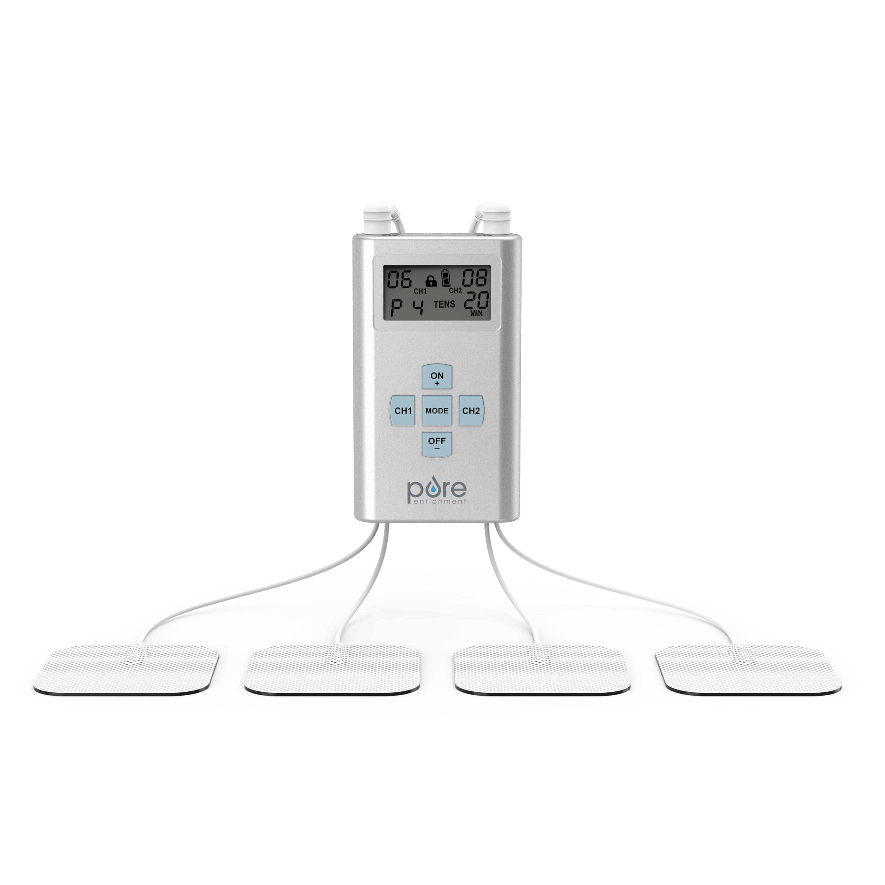 Pure Enrichment PurePulse Pro Advanced TENS Unit with LCD Display, 8