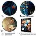 thumbnail image 3 of Designart "Harmonious Majesty Of Flowerful Peacocks I" Animals Peacock Floater Framed Canvas Prints, 3 of 5