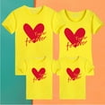 thumbnail image 2 of WREESH Family Matching T-Shirts for Men Comfortable Crew Neck Short Sleeve Tops with Heart Prints for Family Outings Yellow, 2 of 5