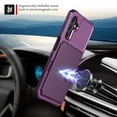 thumbnail image 5 of Slim Hard PC Case Compatible with Samsung Galaxy S25 Plus, PU Leather Card Holder Back Case Kickstand Shock-absorbing Car Magnetic Case Cover Designed for Samsung Galaxy S25 Plus, Purple, 5 of 7