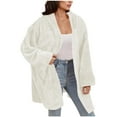 thumbnail image 5 of Txeol Hooded Cardigan for Women and Men Oversized Fuzzy Fleece Jackets Long Sleeve Open Front Cardigan Jacket with Pockets White XXL, 5 of 10