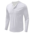 thumbnail image 5 of VgaVtl Long Sleeve Men Shirts Clear Fall Winter Mens T Shirts Solid Color Workout Casual Henley Loose Button Shirts,M, 5 of 6