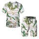 thumbnail image 5 of Conjunto de camiseta y pantalones cortos de manga corta holgados con cuello redondo y cadena de estilo europeo con estampado 3D nuevo de verano para niños, 5 of 5