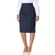 thumbnail image 4 of Falda lápiz de mujer Inspire Chic para el trabajo, con cintura alta elástica, ajustada y midi, talla XL, azul oscuro, 4 of 6