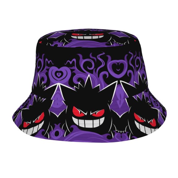 Gengar Bucket Hat Beach Sun Hat For Women Men, Beach Caps Reversible Lightweight Outdoor Cap For Beach Travel Headwear