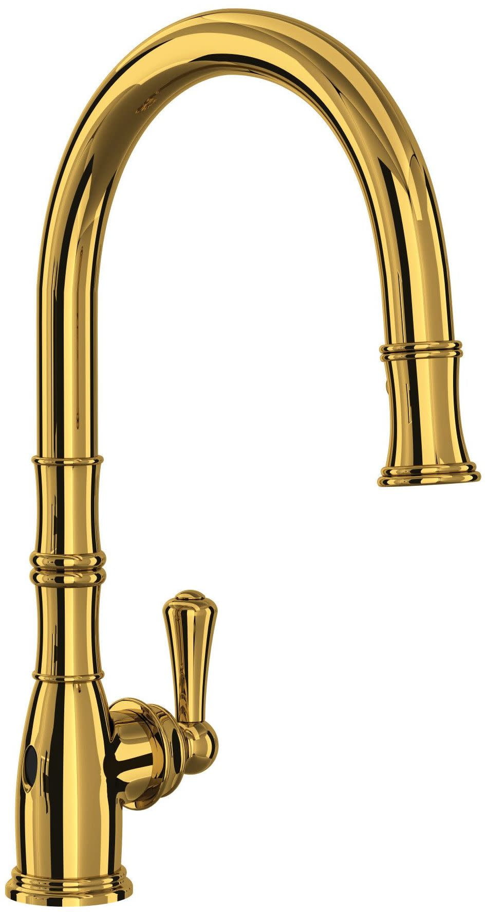 Georgian Era Polished Nickel Brass Pull-Down Kitchen Faucet