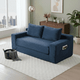 thumbnail image 5 of Howcool 73" Convertible Sofa Bed, Foldable Floor Couch, Boneless Foam Sleeper Sofa with Pull-Out Design, Corduroy Lazy Couch, No Assembly, Space Saving for Apartment Dorm Living Room, Blue, 5 of 9