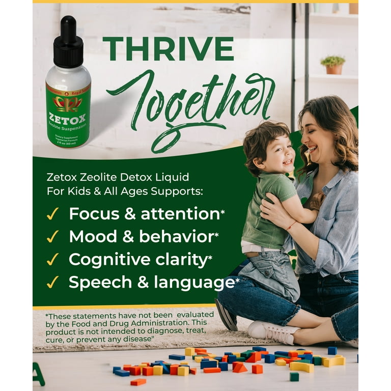 Zeo Health Zeolite Detox Cleanse for Kids and Adults, Raspberry