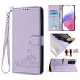 thumbnail image 7 of Phone Case for Samsung Galaxy A55 5G Wallet Case Cat Pattern PU Leather Case with [RFID Blocking] Card Slots Kickstand Shockproof Magnetic Flip Cover, Purple, 7 of 7