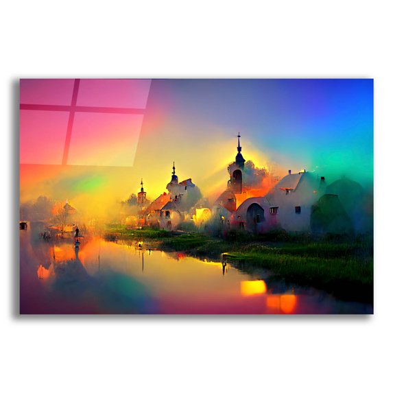 Epic Art 'Medieval Landscapes 3' by Ray Heere, Acrylic Glass Wall Art, 24"x16"