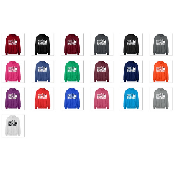 OXI Hoodie Sweatshirt - Never Forget, Basic Casual Hoodie for Men's and Women Fleece Hoodie Long Sleeve - Antiquee Cherry Small