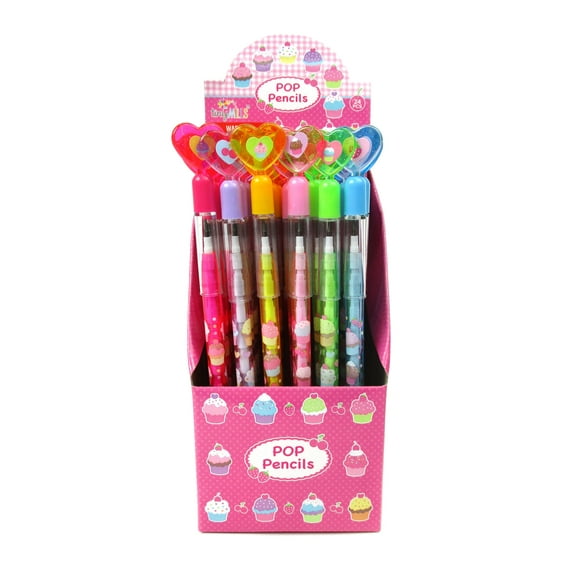 24 Pcs Cupcake Multi Point Pencils for Birthday Party Favor Goody Bags and Classrooms