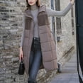 thumbnail image 5 of Lovskoo Womens 2025 Fall Vests Padded Coat Sleeveless Fleece Jacket Zip Up Hoodie Pockets Long Warm Winter Coat Outerwear Coffee, 5 of 8