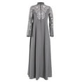 thumbnail image 4 of Luxalzxs Fashion Women Muslim Dress Islamic Lace Stitching Long Sleeve Maxi Dress, 4 of 5