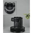 thumbnail image 3 of Almacenamiento de escritorio multifuncional, rotación de 360 ​​°, portalápices de metal para escritorio con alfombrilla de goma antideslizante, 16,5*15,5*8 cm, negro TUNC Sencillez, 3 of 5