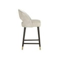 thumbnail image 3 of Home Square Monae 26" Faux Leather and Fabric Counter Stool in Cream - Set of 3, 3 of 7
