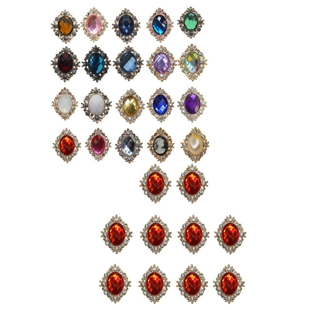 20 botones planos para decorar fundas de teléfono y bolsos. color mezclado rojo