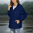 thumbnail image 5 of Royal Blue Jacket for Women Fall Winter Long Sleeve Lightweight with Hood Waterproof Jackets Hooded Outfits Rain Coats Ladies Zip Up 2025 Clothes Trendy M, 5 of 7