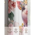 thumbnail image 6 of Spring Floral Pig Sheer Curtains 72 Inch Length 2 Panels Set - Light Filtering Window Treatments, Elegant Pink Botanical Rod Pocket Semi Curtains for Living Room/Bedroom/Kitchen Décor, 104"W x 72"L, 6 of 7