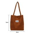 thumbnail image 2 of Bolso de pana para mujer, bolso casual, bolso de hombro tipo shopper de gran capacidad con 2 bolsillos Negro + Marrón oscuro + Gris claro, 2 of 5