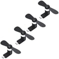 thumbnail image 1 of Mini Ventilador Portátil BlitzBlack 4Pzas Negro 5W Silicón+Plástico Ventilador USB-C., 1 of 1
