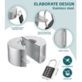 thumbnail image 3 of Outdoor Faucet Lock | Faucet Lock Outdoor with Security Combination Lock | Stainless Steel Water Spigot Lock | Prevent Water Bandit, Unauthorized Water Use, for 1-1/2 to 3 in Dia Valve Handles,Silver, 3 of 7