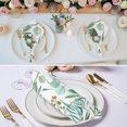 thumbnail image 3 of Cloth Napkins Set of 8 - 20x20 Inches, Boho Green Washable Reusable Table Napkins, Spring Summer Botanical Leaf Plant Soft & Absortbent Dining Napkin for Party Wedding Hotel Restaurant, 3 of 9