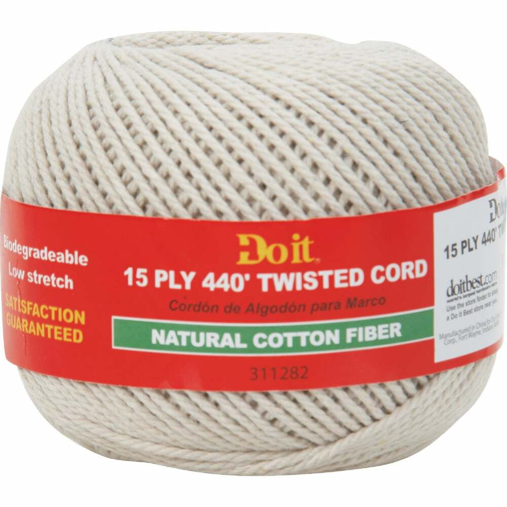 Low Stretch Line in High Strength Capacity Biodegradable Cord with No Bleach or Dyes Indoor/Outdoor DIY Projects Natural Twisted Cotton Rope 1 Inch 10 Feet Commercial Uses Arts Crafts 